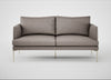 Matera 2 Seater Sofa Leather Grain Light Grey 060 / Stainless Steel