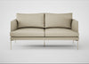 Matera 2 Seater Sofa Leather Grain Storm 006 / Stainless Steel
