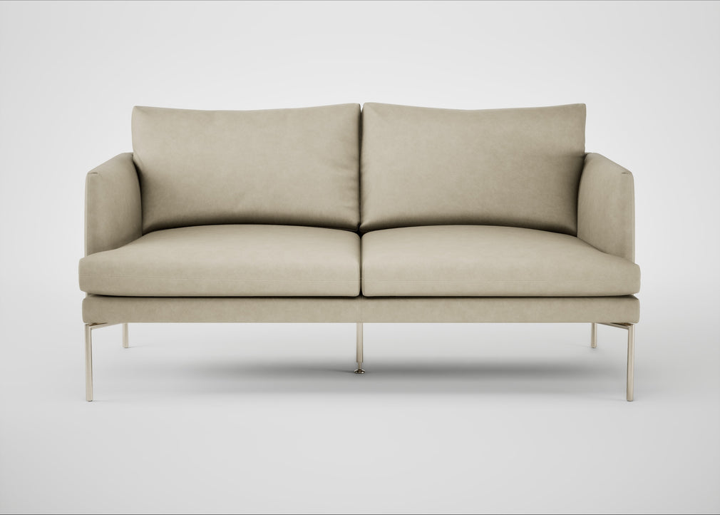 Matera 2 Seater Sofa Leather Grain Storm 006 / Stainless Steel