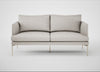 Matera 2 Seater Sofa Leather Grain White 000 / Stainless Steel