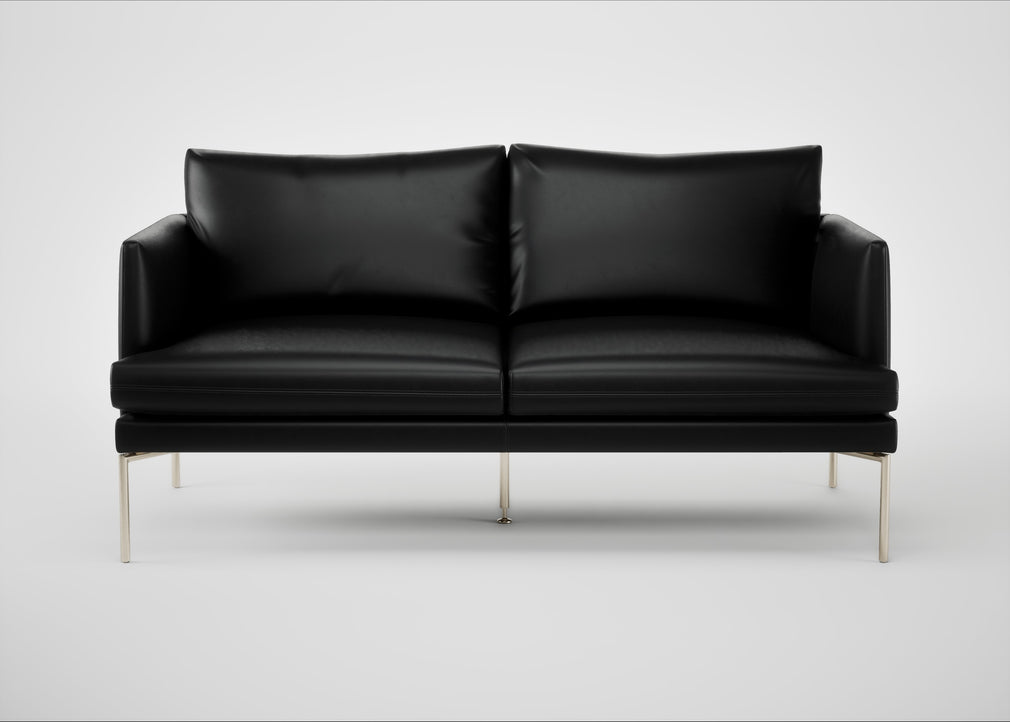 Matera 2 Seater Sofa Leather Stonewash Vintage Green 278 / Stainless Steel