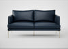 Matera 2 Seater Sofa Leather Stonewash Black 263 / Stainless Steel