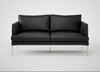 Matera 2 Seater Sofa Linea Leather Black 622 / Stainless Steel