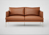 Matera 2 Seater Sofa Linea Leather Brown 680 / Stainless Steel