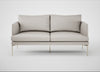 Matera 2 Seater Sofa Linea Leather White 634 / Stainless Steel