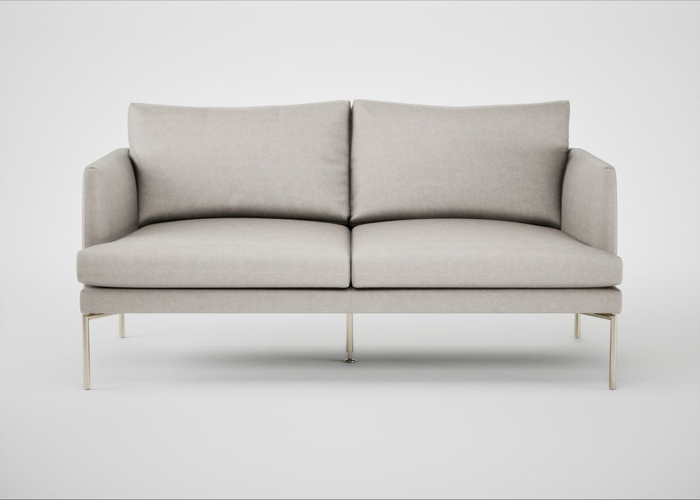 Matera 2 Seater Sofa Linea Leather White 634 / Stainless Steel