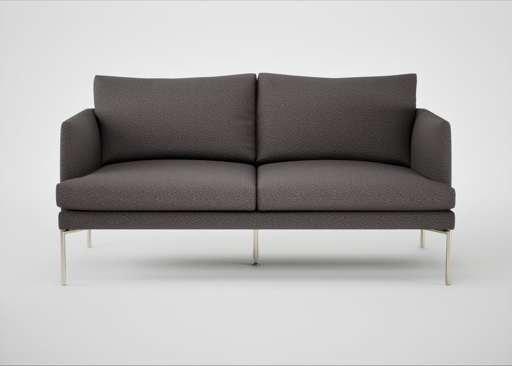 Matera 2 Seater Sofa Loop Boucle Granite / Stainless Steel