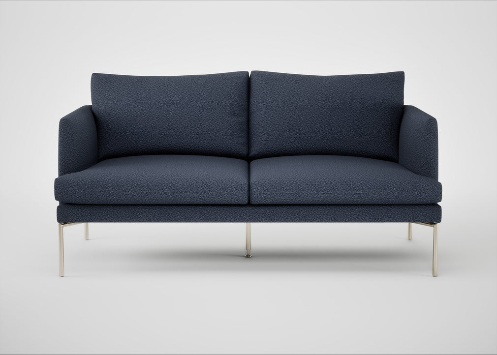Matera 2 Seater Sofa Loop Boucle Navy / Stainless Steel