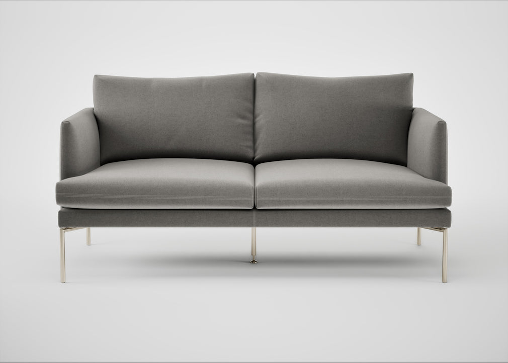 Matera 2 Seater Sofa Nobilis Velvet Dolphin / Stainless Steel