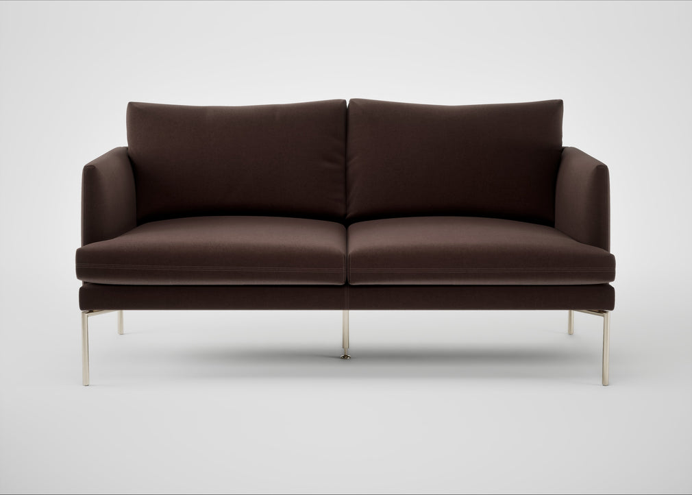 Matera 2 Seater Sofa Nobilis Velvet Espresso / Stainless Steel