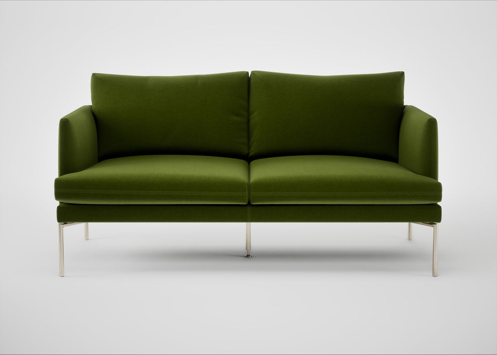 Matera 2 Seater Sofa Nobilis Velvet Leaf / Stainless Steel