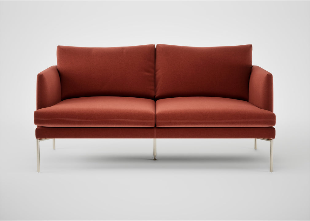 Matera 2 Seater Sofa Nobilis Velvet Rust / Stainless Steel