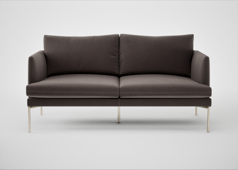 Matera 2 Seater Sofa Nobilis Velvet Sable / Stainless Steel