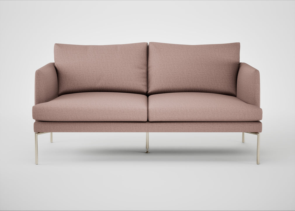 Matera 2 Seater Sofa Siena Cotton Dusky Pink / Stainless Steel