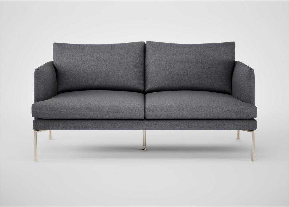 Matera 2 Seater Sofa Siena Cotton Shale Grey / Stainless Steel