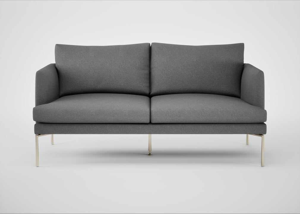 Matera 2 Seater Sofa St Moritz Wool Light Grey / Stainless Steel