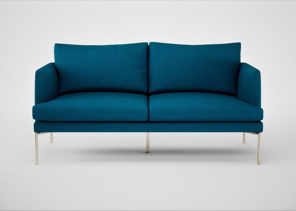 Matera 2 Seater Sofa St Moritz Wool Teal / Stainless Steel