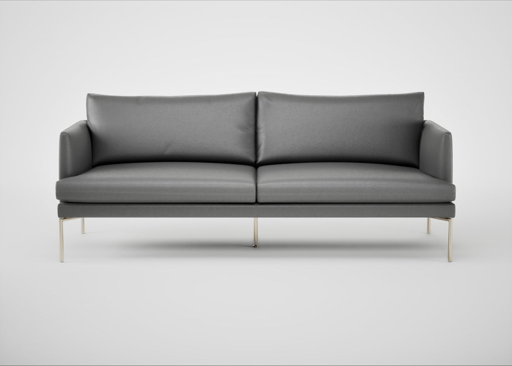 Matera 3 Seater Sofa Daino Leather Steel / Stainless Steel