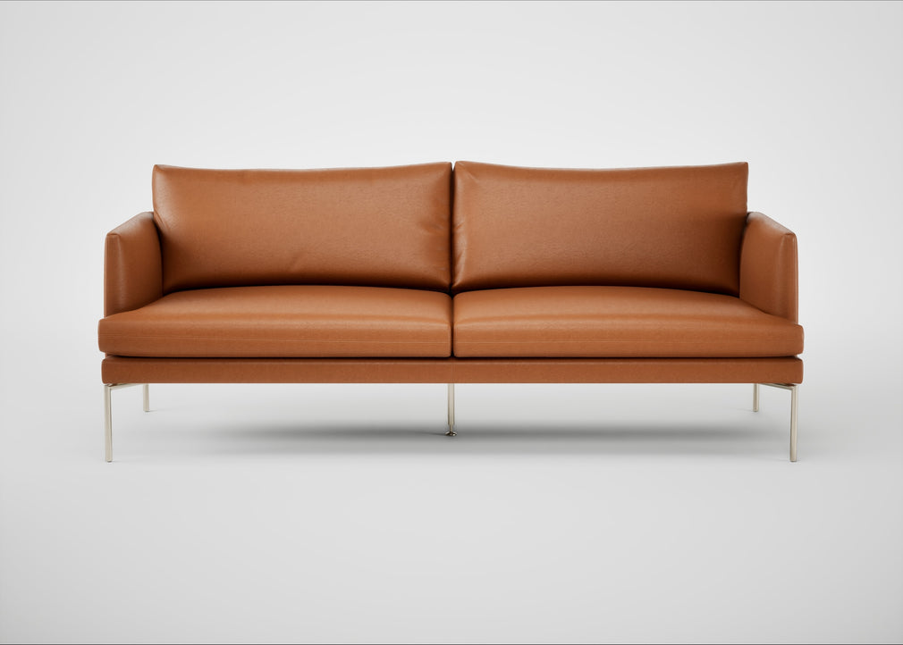 Matera 3 Seater Sofa Daino Leather Treacle / Stainless Steel