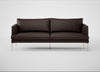 Matera 3 Seater Sofa Leather Grain Chocolate 066 / Stainless Steel