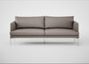 Matera 3 Seater Sofa Leather Grain Light Grey 060 / Stainless Steel