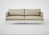 Matera 3 Seater Sofa Leather Grain Storm 006 / Stainless Steel