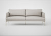 Matera 3 Seater Sofa Leather Grain White 000 / Stainless Steel