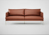 Matera 3 Seater Sofa Leather Stonewash Light Brown 274 / Stainless Steel