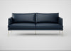 Matera 3 Seater Sofa Leather Stonewash Black 263 / Stainless Steel