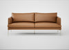 Matera 3 Seater Sofa Leather Stonewash Toffee 277 / Stainless Steel