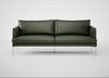 Matera 3 Seater Sofa Leather Stonewash Navy Blue 279 / Stainless Steel