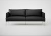 Matera 3 Seater Sofa Linea Leather Black 622 / Stainless Steel