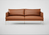 Matera 3 Seater Sofa Linea Leather Brown 680 / Stainless Steel