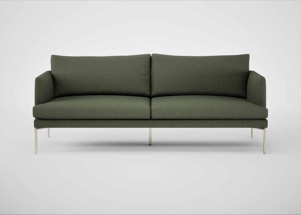 Matera 3 Seater Sofa Loop Boucle Forest / Stainless Steel