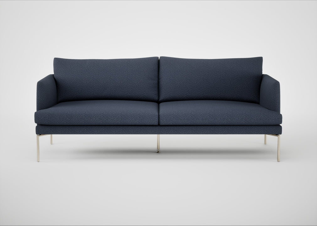 Matera 3 Seater Sofa Loop Boucle Navy / Stainless Steel