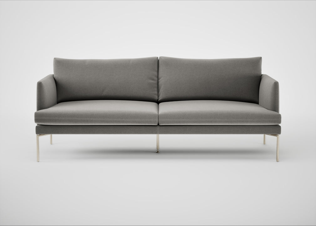 Matera 3 Seater Sofa Nobilis Velvet Dolphin / Stainless Steel