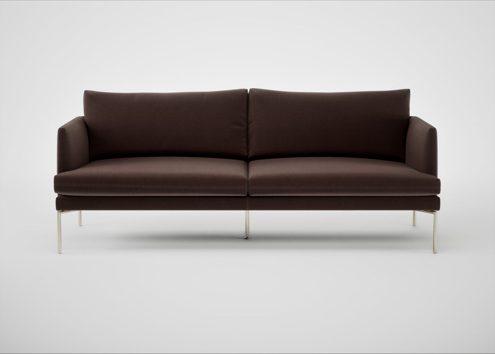 Matera 3 Seater Sofa Nobilis Velvet Espresso / Stainless Steel