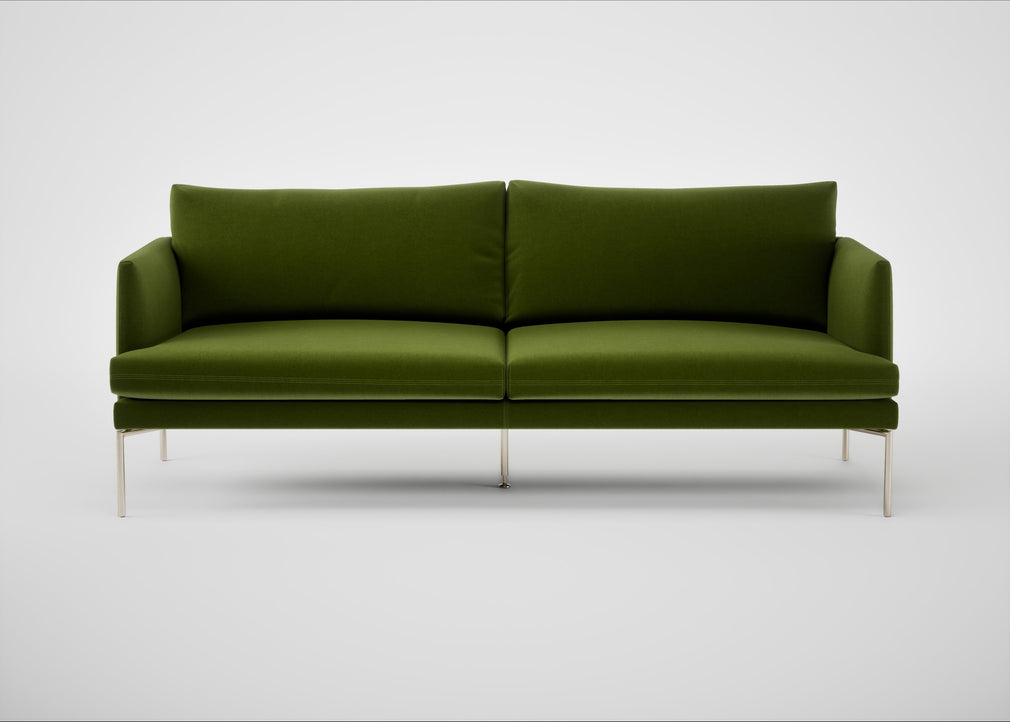 Matera 3 Seater Sofa Nobilis Velvet Leaf / Stainless Steel