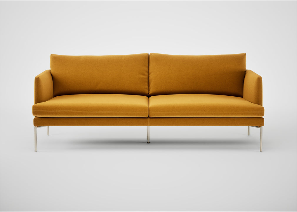 Matera 3 Seater Sofa Nobilis Velvet Mustard / Stainless Steel