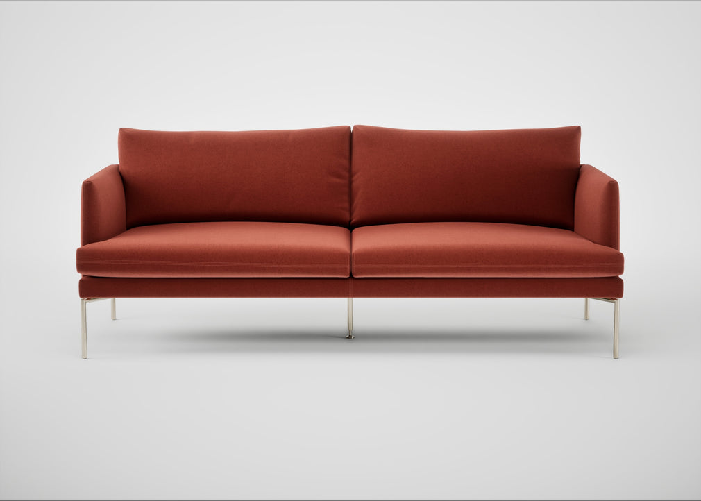 Matera 3 Seater Sofa Nobilis Velvet Rust / Stainless Steel