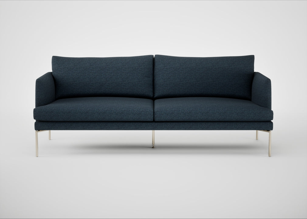 Matera 3 Seater Sofa Siena Cotton Deep Sea / Stainless Steel