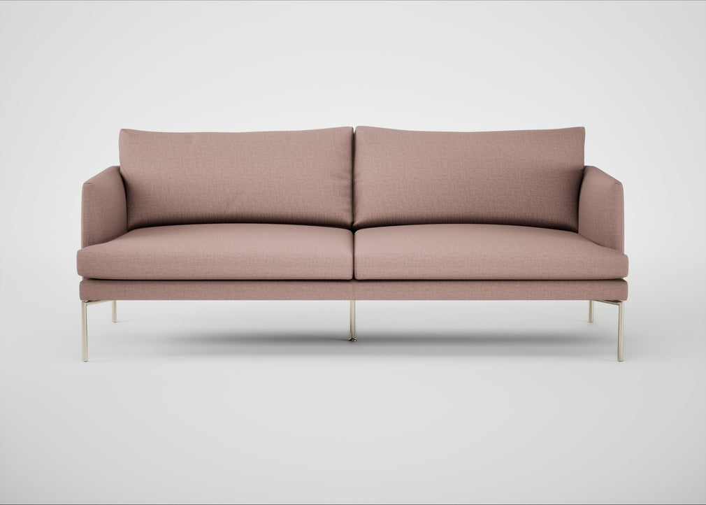 Matera 3 Seater Sofa Siena Cotton Dusky Pink / Stainless Steel