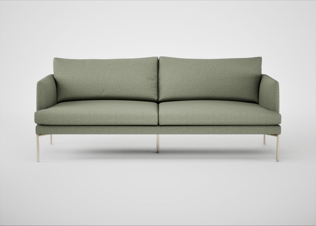 Matera 3 Seater Sofa Siena Cotton Pistachio / Stainless Steel