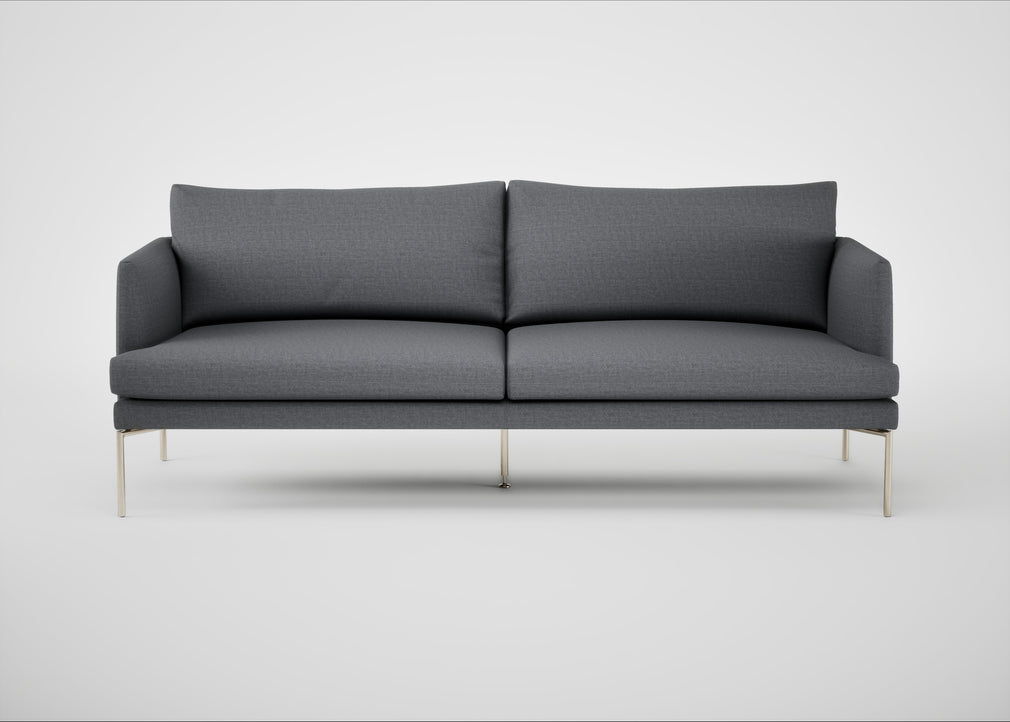 Matera 3 Seater Sofa Siena Cotton Shale Grey / Stainless Steel