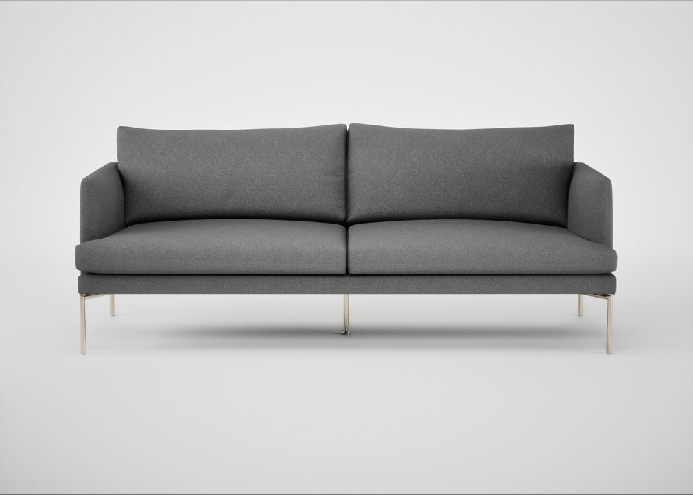 Matera 3 Seater Sofa St Moritz Wool Light Grey / Stainless Steel