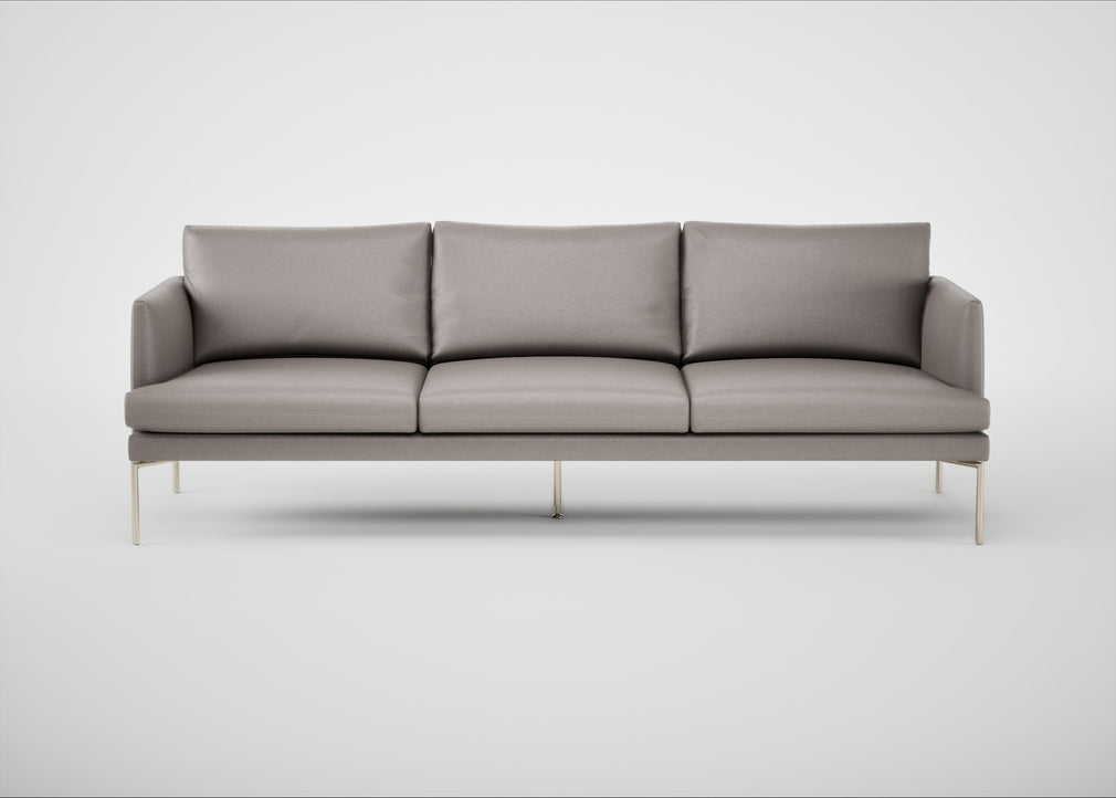 Matera 4 Seater Sofa Daino Leather Elephant / Stainless Steel
