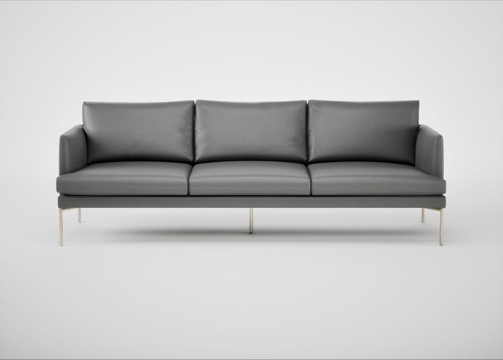 Matera 4 Seater Sofa Daino Leather Steel / Stainless Steel