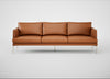 Matera 4 Seater Sofa Daino Leather Treacle / Stainless Steel