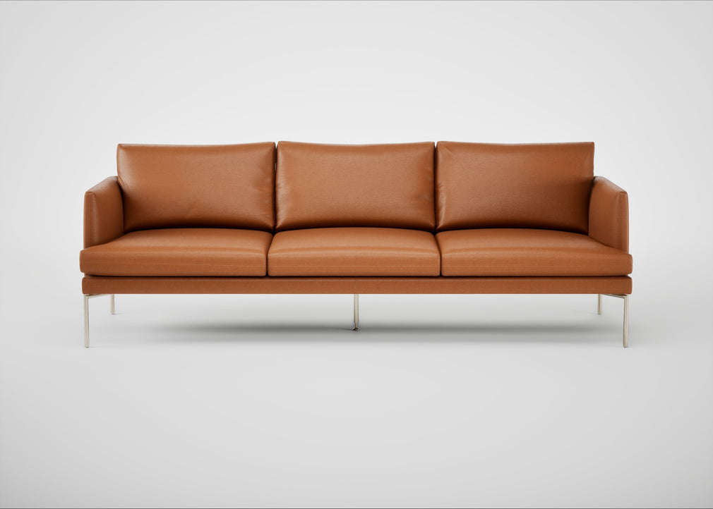 Matera 4 Seater Sofa Daino Leather Treacle / Stainless Steel