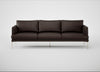 Matera 4 Seater Sofa Leather Grain Chocolate 066 / Stainless Steel